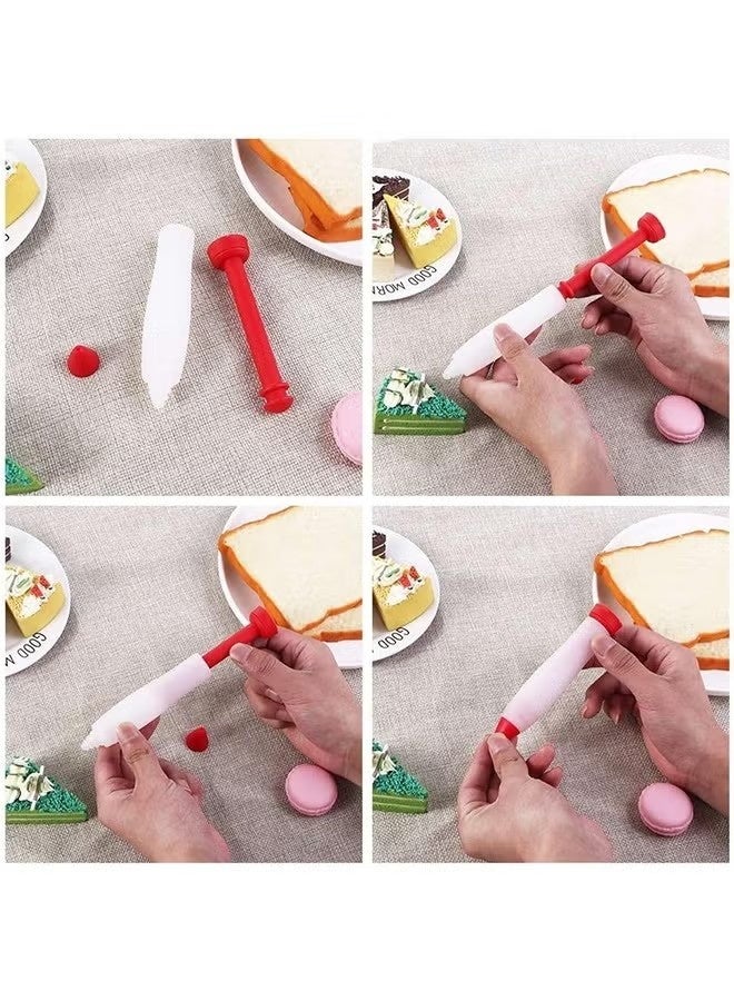 2PCS Cake Decorating Pens, Buttercream Frosting Gourmet Chocolate Silicone Decorating Pens Silicone Cupcake Salad Kits Cake Frosting Tools - Image 5